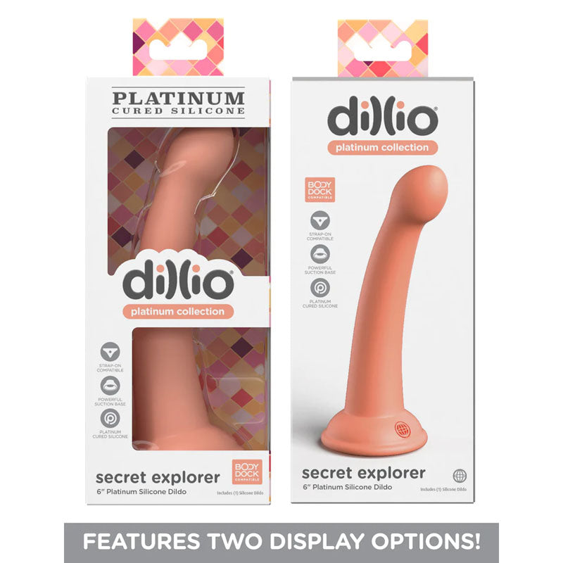 Dillio Platinum Secret Explorer - Peach - Peach 15.2 cm (6'') Dong