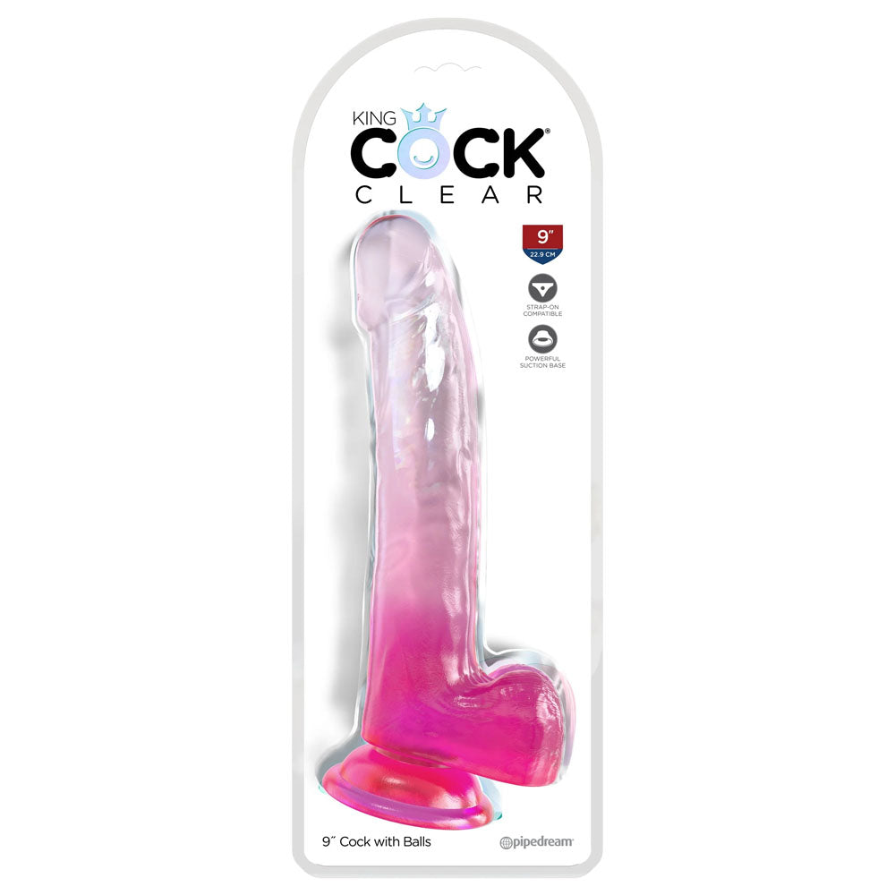 King Cock Clear 9'' Cock with Balls -