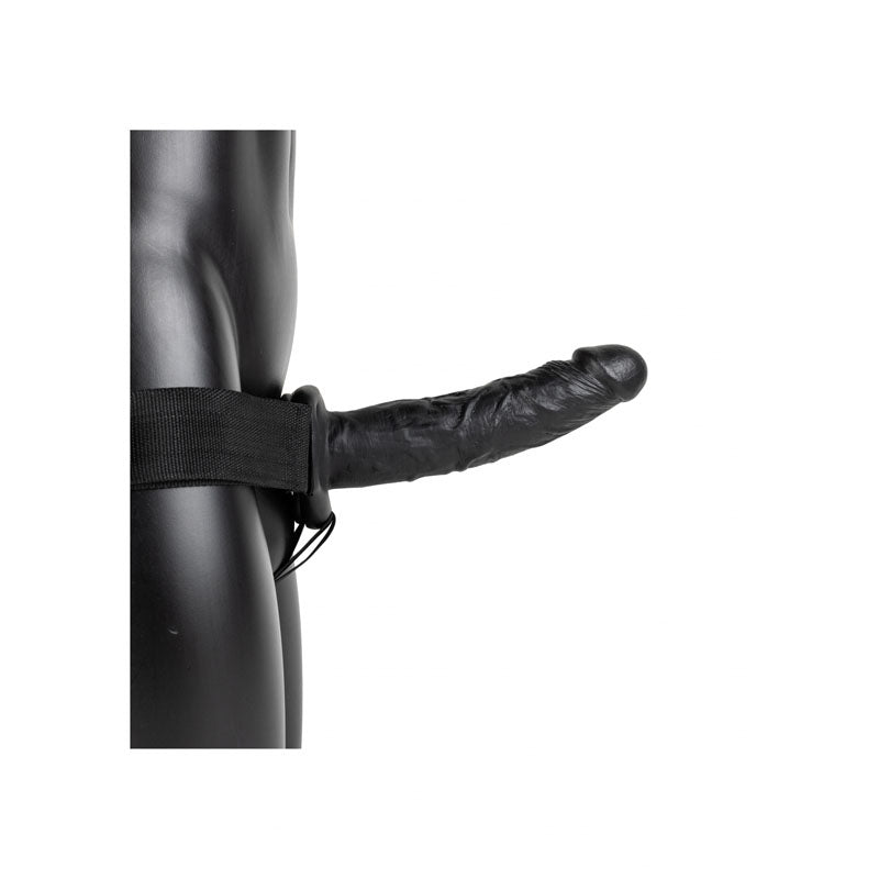 REALROCK Hollow Strap-on - 20.5 cm Black - Black 20.5 cm Hollow Strap-On