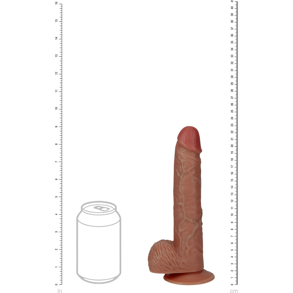 REALROCK 23cm Vibrating Cock + Balls - Tan