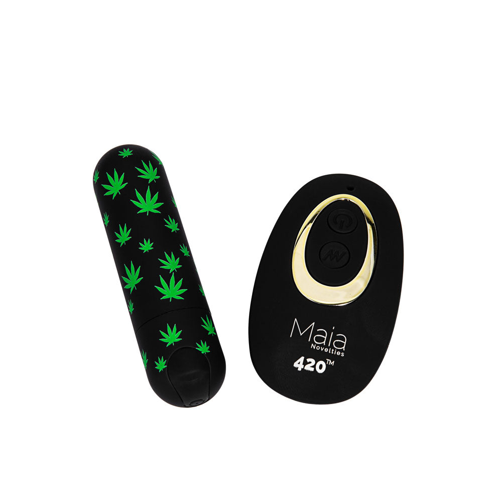 Maia DATE NIGHT 420 PANTY VIBE - L/XL - Black L/XL 420 Panty with Black USB Rechargeable Bullet & Remote