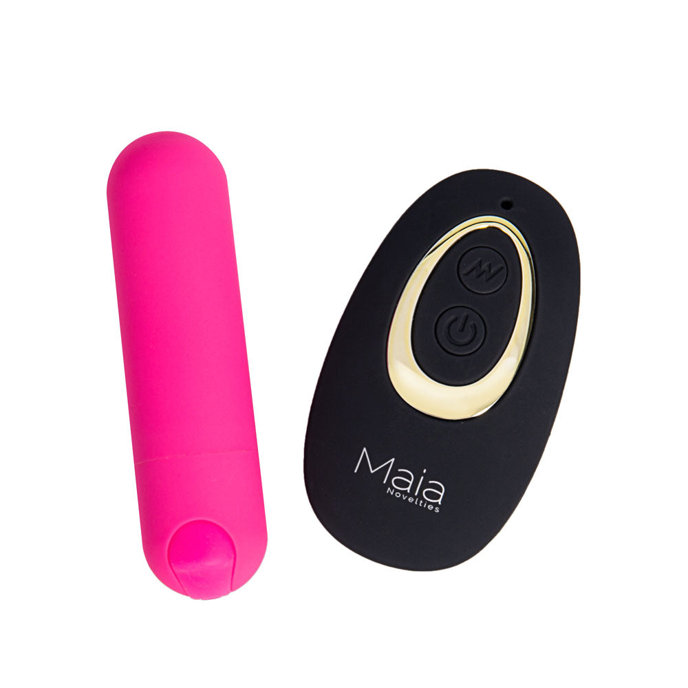 Maia DATE NIGHT PANTY VIBE - L/XL - Black L/XL Panty with Pink USB Rechargeable Bullet & Remote