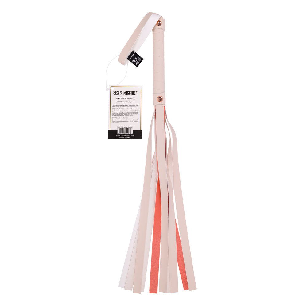 Sex & Mischief Peaches n CreaMe Stripe Flogger - Peach 80 cm Flogger Whip