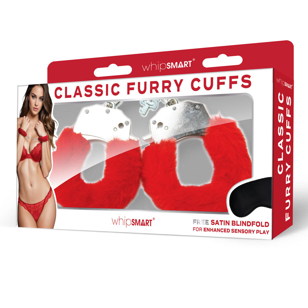 WhipSmart Classic Furry Cuffs - Red