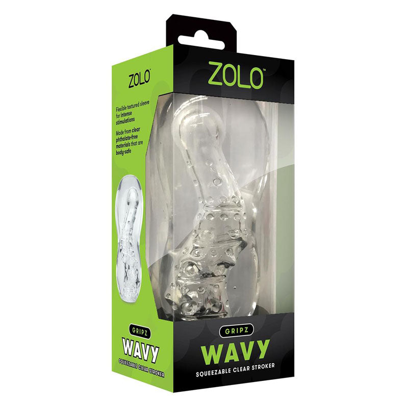 Zolo Gripz - Wavy - Clear Stroker Sleeve